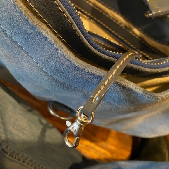 MICHAEL KORS * Medium BLUE SUEDE * multi pocket shoulderbag / purse with DUSTBAG - Picture 13 of 16